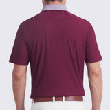 PUMA Golf Shirt - Mattr Stripe Jacquard Polo - Ruby Shimmer AW25