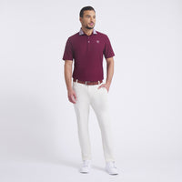 PUMA Golf Shirt - Mattr Stripe Jacquard Polo - Ruby Shimmer AW25