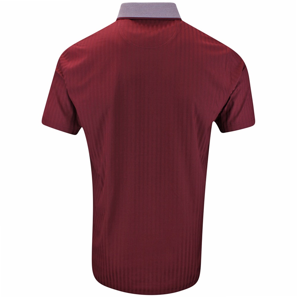 PUMA Golf Shirt - Mattr Stripe Jacquard Polo - Ruby Shimmer AW25