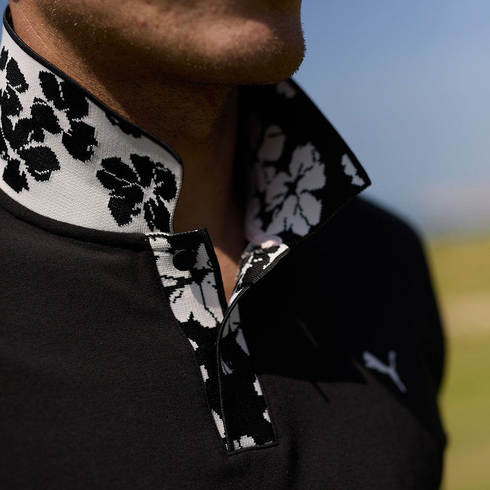 PUMA Golf Shirt - Modalon Floral Rib Polo - Black SS26