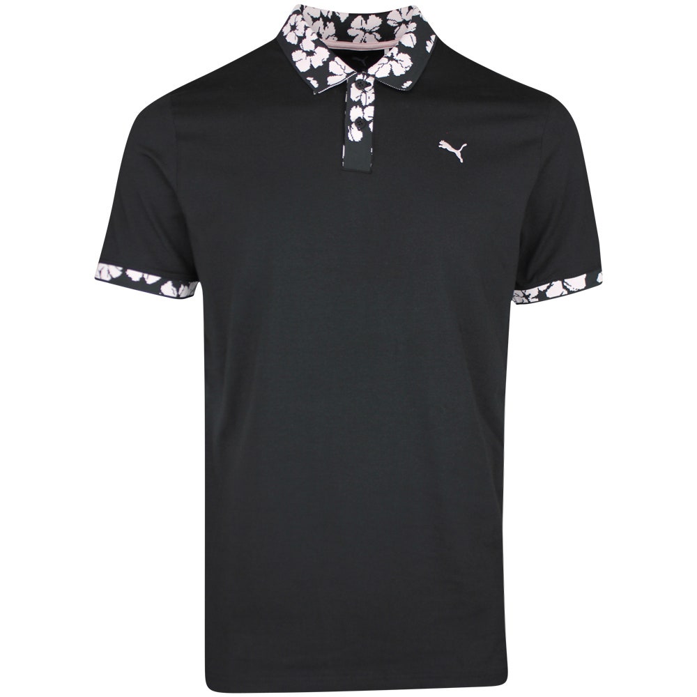 PUMA Golf Shirt - Modalon Floral Rib Polo - Black SS26