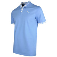 PUMA Golf Shirt - Modalon Floral Rib Polo - Team Light Blue SS26
