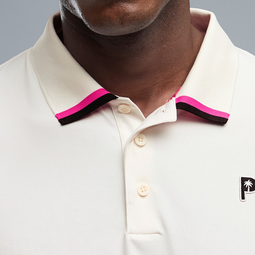 PUMA Golf Shirt - PTC Tipped Polo - Warm White AW26