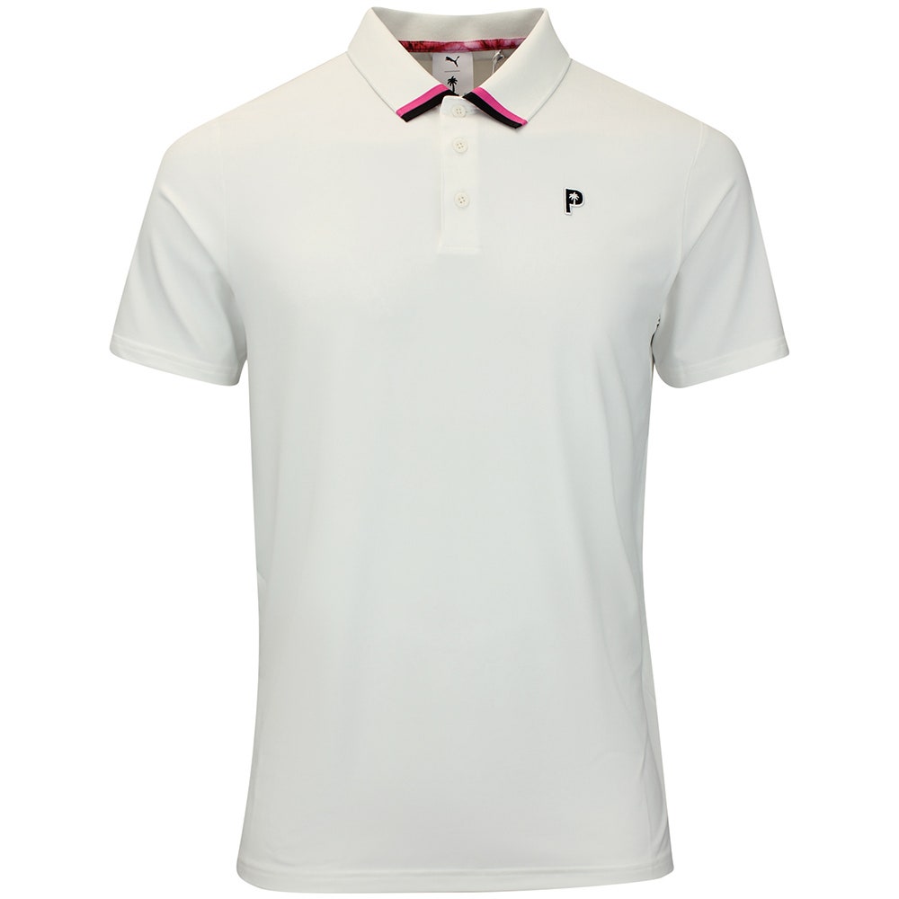 PUMA Golf Shirt - PTC Tipped Polo - Warm White AW26