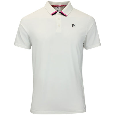 PUMA Golf Shirt - PTC Tipped Polo - Warm White AW26