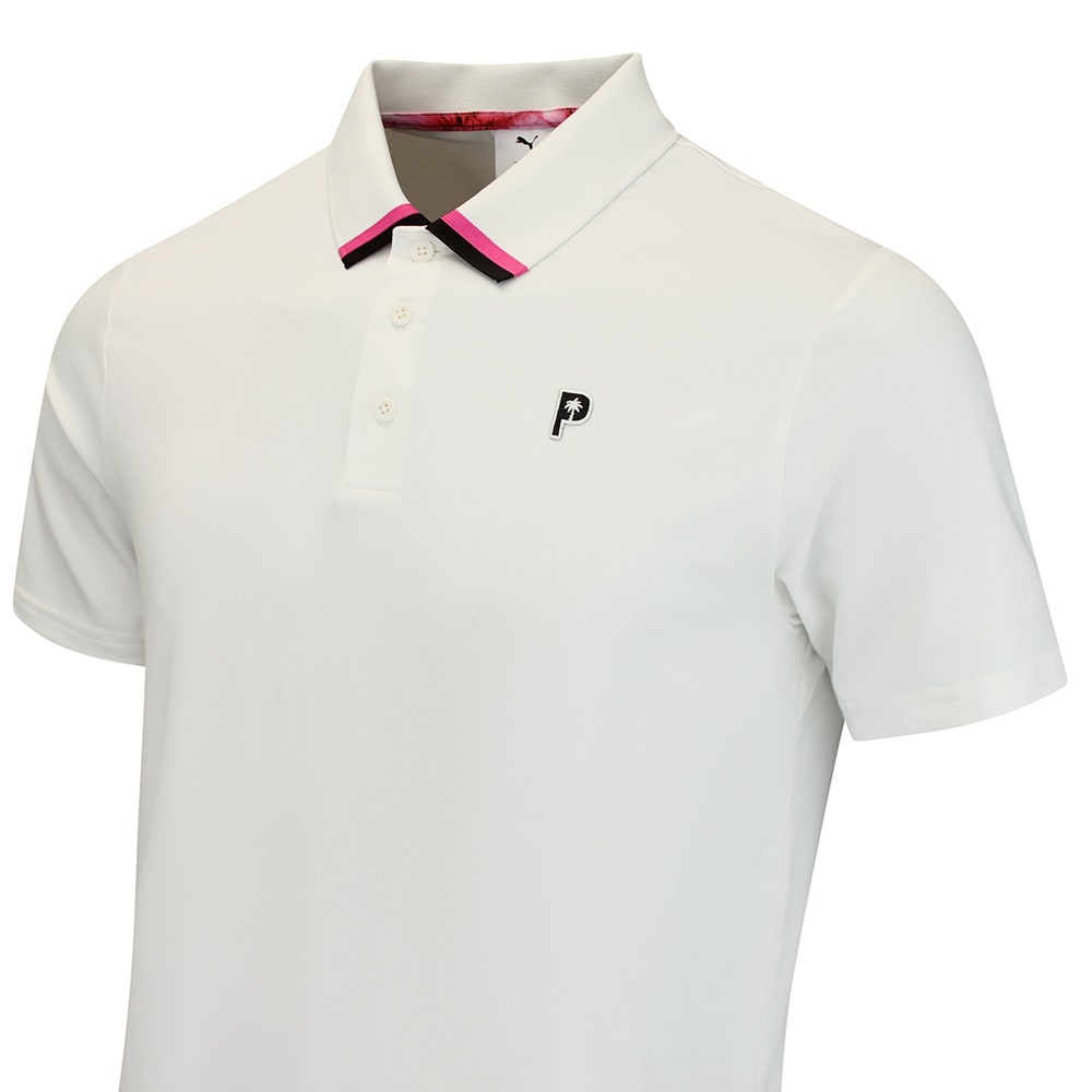 PUMA Golf Shirt - PTC Tipped Polo - Warm White AW26
