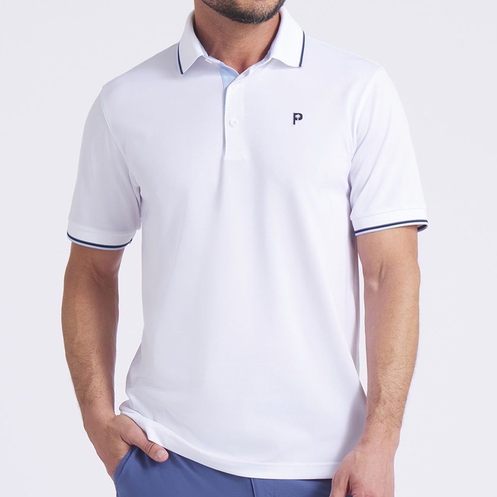 PUMA Golf Shirt - PTC Tipped Polo - White Glow AW25