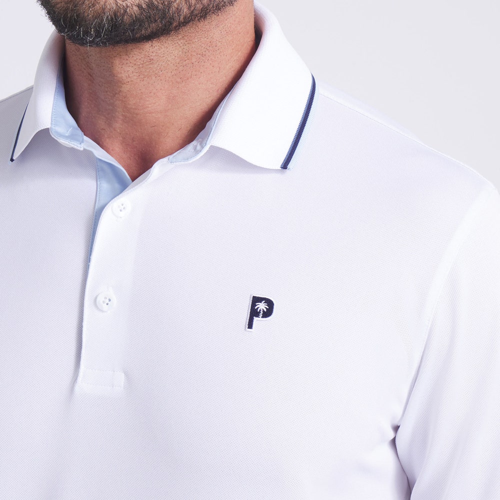 PUMA Golf Shirt - PTC Tipped Polo - White Glow AW25