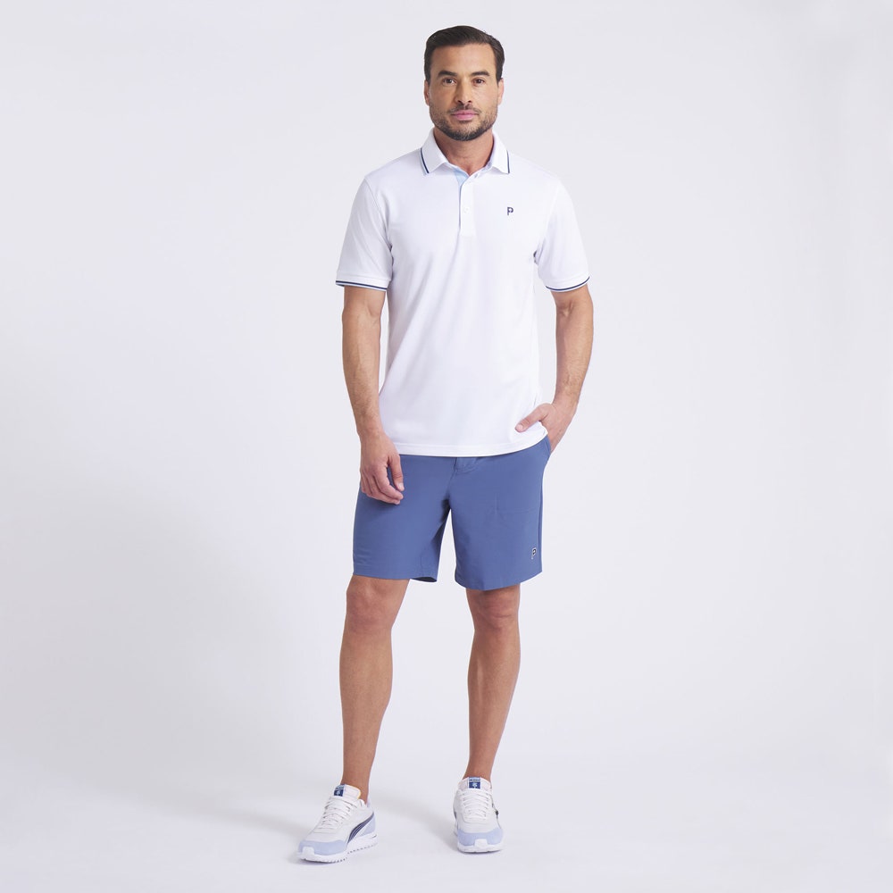 PUMA Golf Shirt - PTC Tipped Polo - White Glow AW25