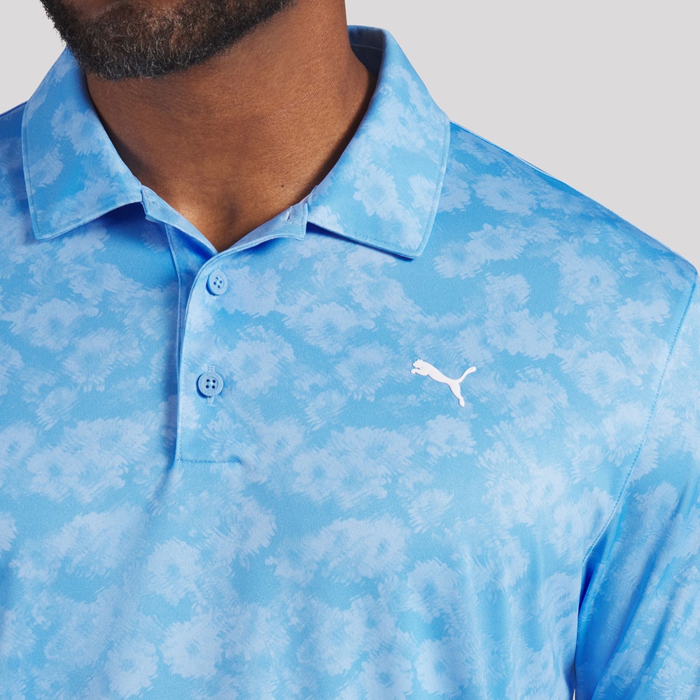 PUMA Golf Shirt - Pure 2.0 Floral Polo - Team Light Blue SS26