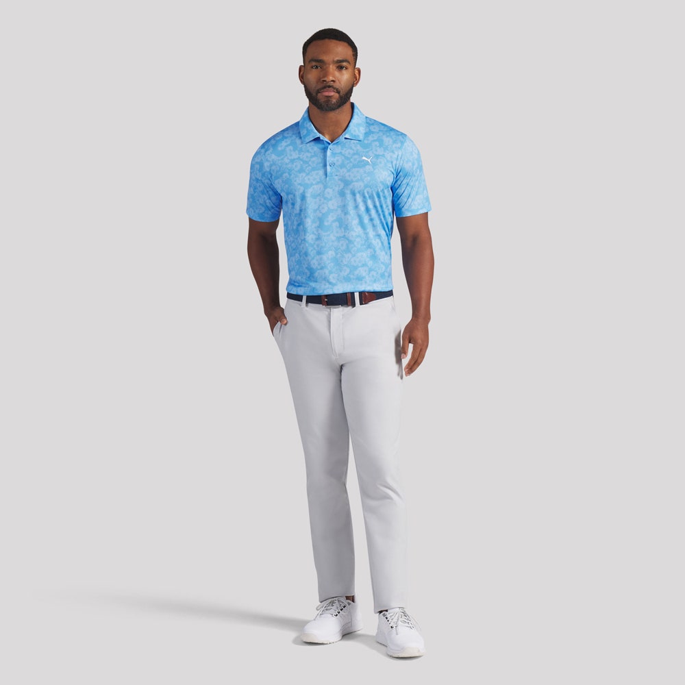 PUMA Golf Shirt - Pure 2.0 Floral Polo - Team Light Blue SS26