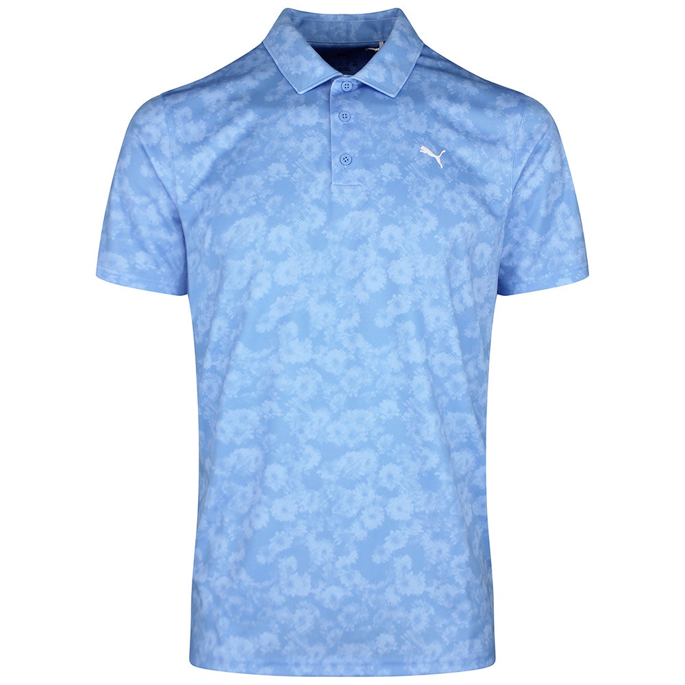 PUMA Golf Shirt - Pure 2.0 Floral Polo - Team Light Blue SS26