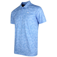 PUMA Golf Shirt - Pure 2.0 Floral Polo - Team Light Blue SS26