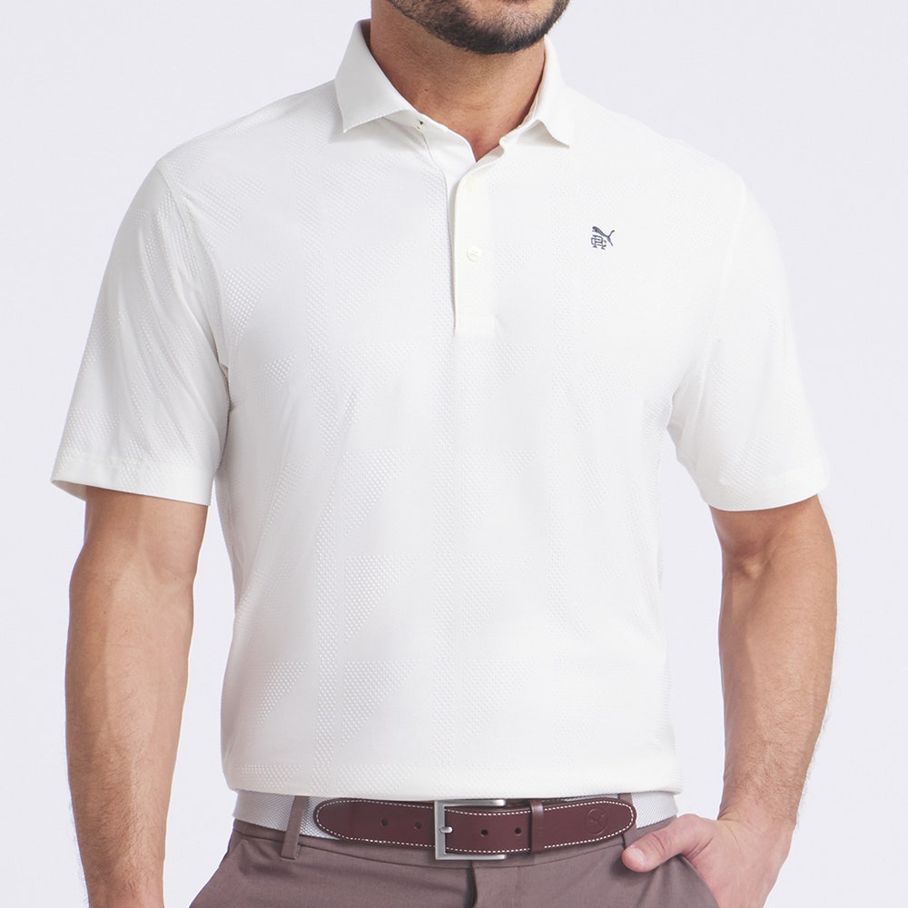 PUMA Golf Shirt - RC Mattr Jacquard Polo - Warm White AW25