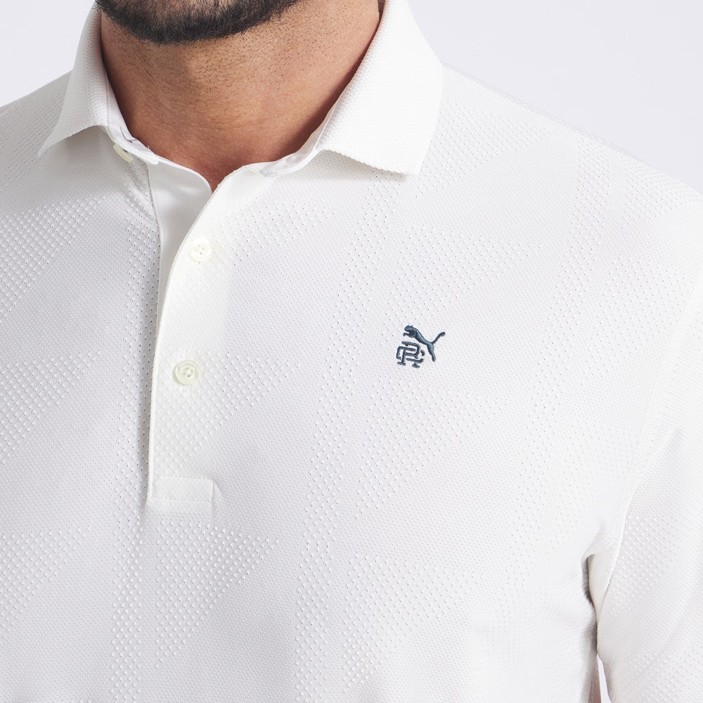 PUMA Golf Shirt - RC Mattr Jacquard Polo - Warm White AW25