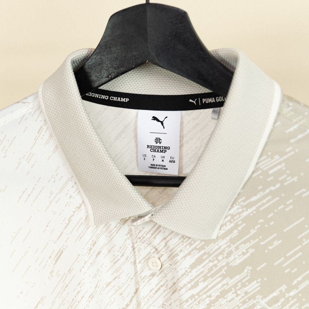 PUMA Golf Shirt - RC Mattr Printed Polo - Desert Dust SS26
