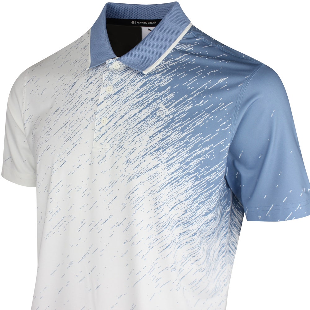 PUMA Golf Shirt - RC Mattr Printed Polo - Zen Blue SS26