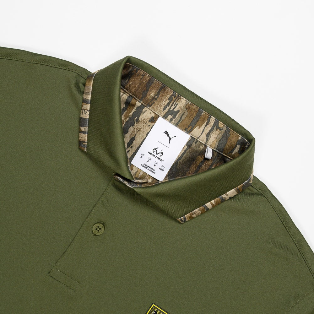 PUMA Golf Shirt - REALTREE Solid Polo - Dusty Olive AW26
