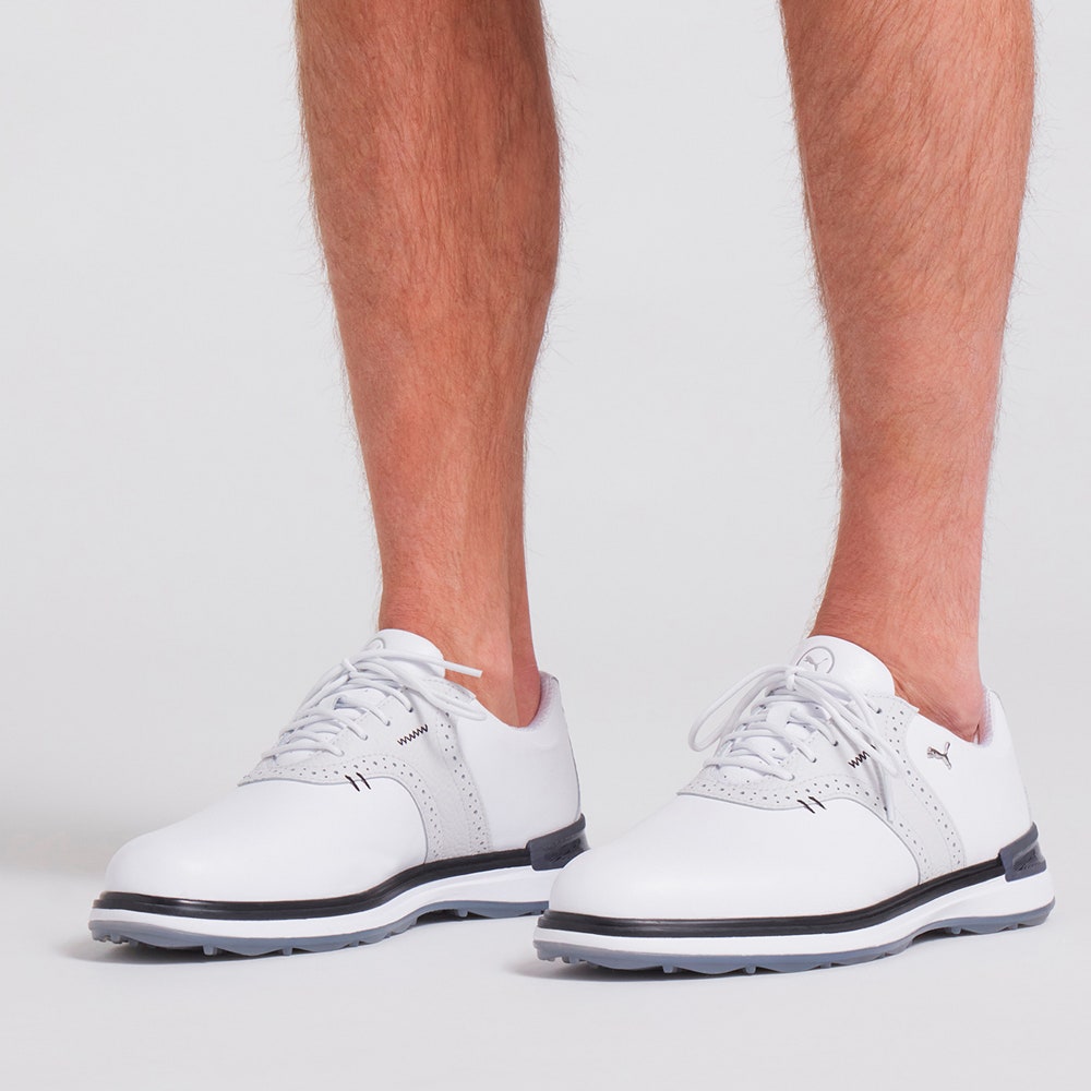 PUMA Golf Shoes - Avant Saddle - White - Ash Grey SS25