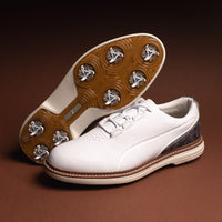 PUMA Golf Shoes - Avant Tour Spiked - White - Brown Mushroom SS26