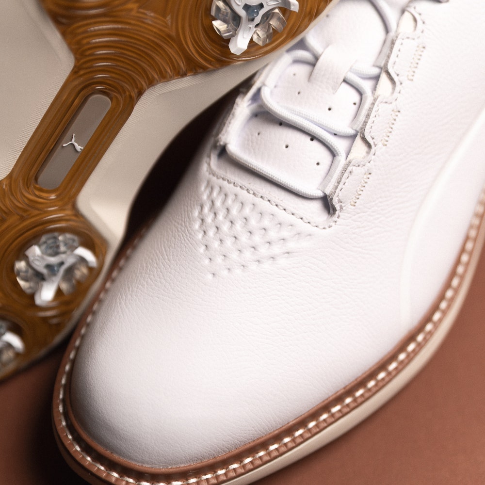 PUMA Golf Shoes - Avant Tour Spiked - White - Brown Mushroom SS26