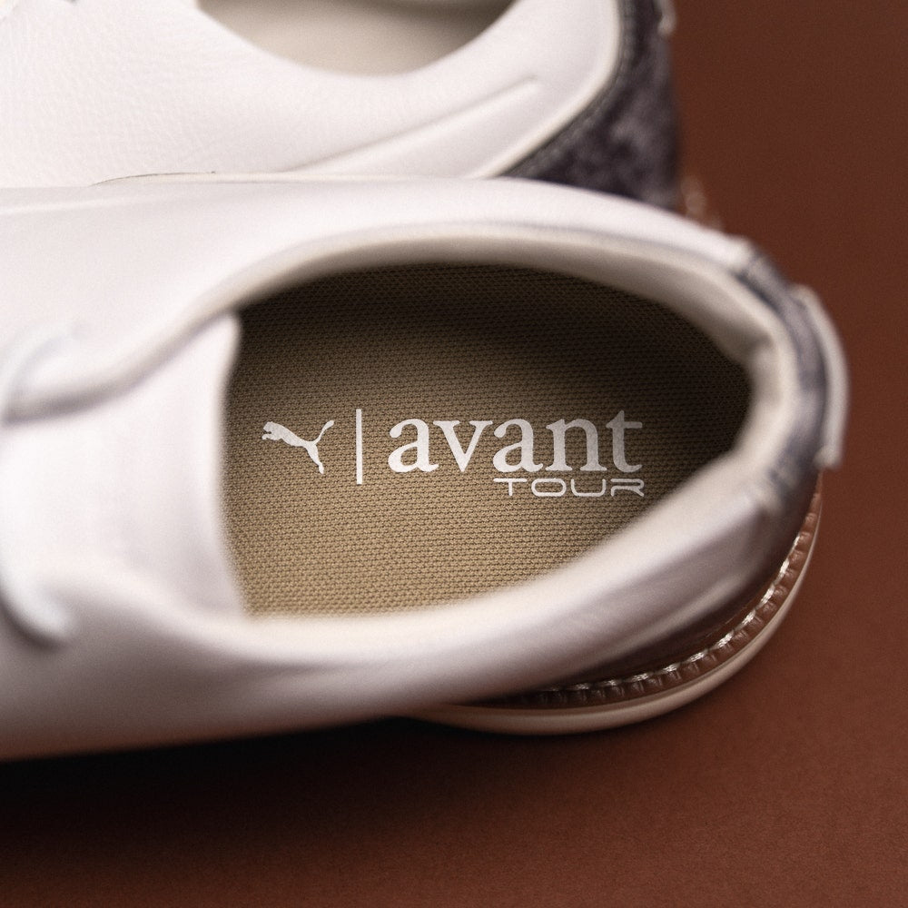 PUMA Golf Shoes - Avant Tour Spiked - White - Brown Mushroom SS26