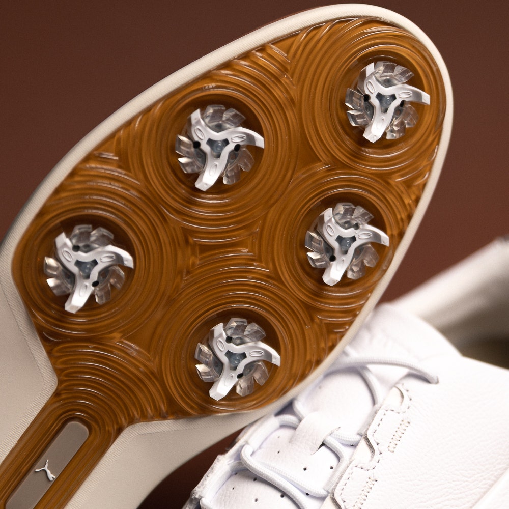 PUMA Golf Shoes - Avant Tour Spiked - White - Brown Mushroom SS26