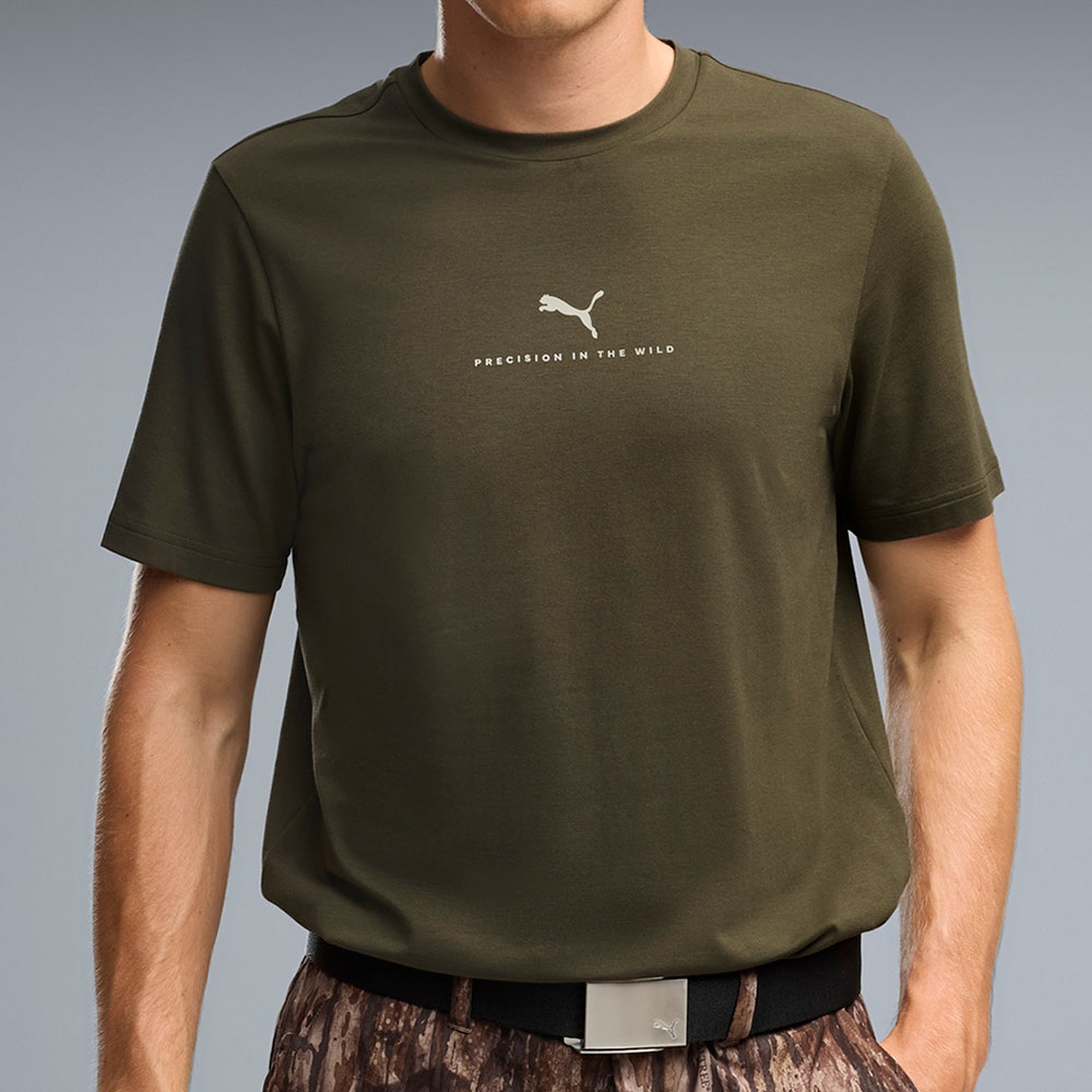 PUMA Golf T-Shirt - REALTREE Precision Tee - Dusty Olive AW26