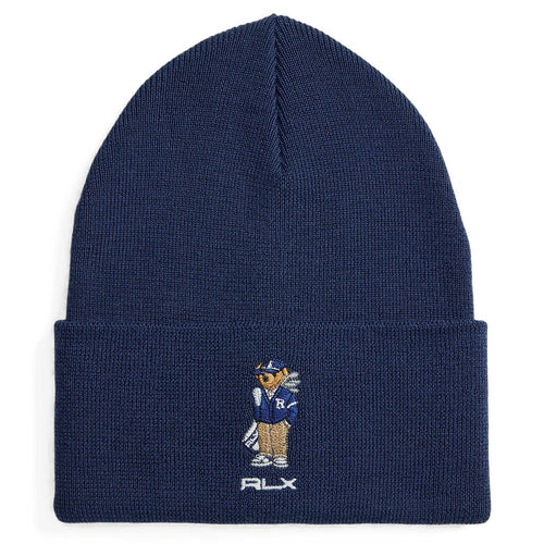 RLX Golf Beanie - Bear Logo Merino - Refined Navy FA25