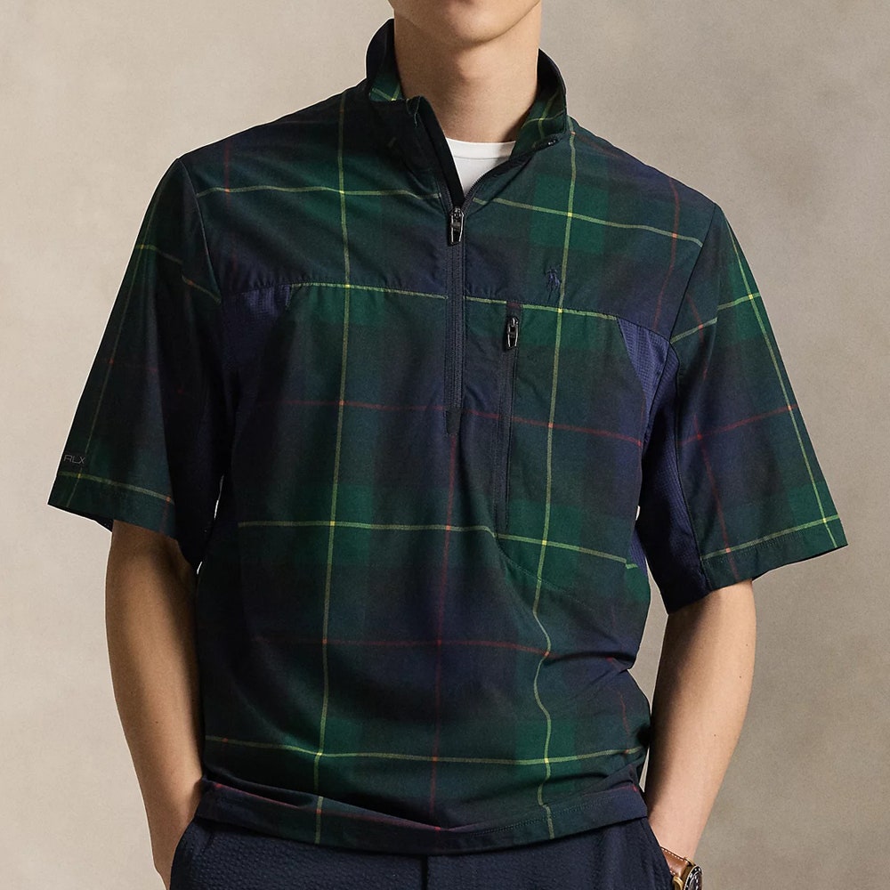 RLX Golf Jacket - Woven SS Windshirt - Tartan Print SS26