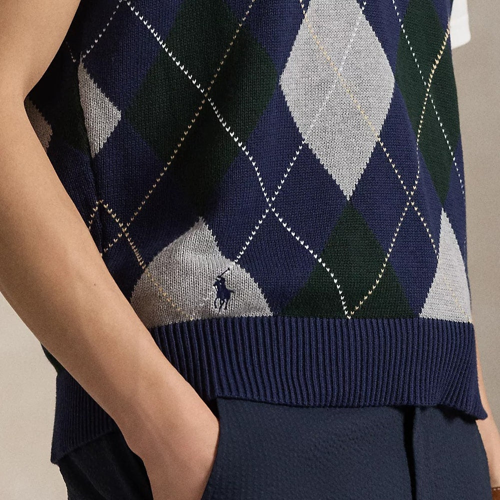 RLX Golf Jumper - CoolMax Sweater Vest - Argyle Multi SS26