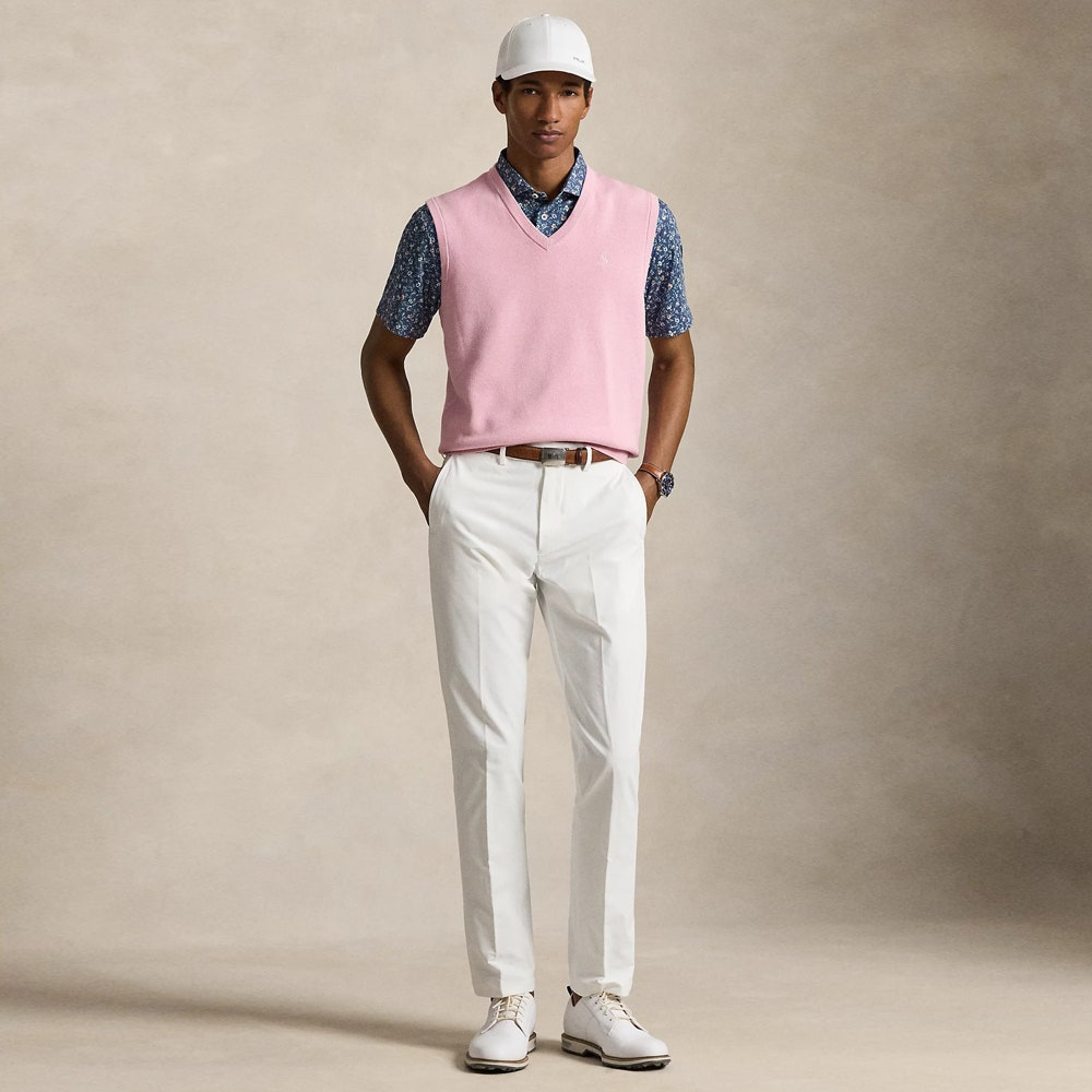 RLX Golf Jumper - CoolMax Sweater Vest - Dusty Carmel Pink SS26
