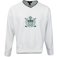 RLX Golf Jumper - Double Knit Tech V Neck - Ceramic White SS25