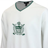 RLX Golf Jumper - Double Knit Tech V Neck - Ceramic White SS25