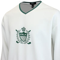 RLX Golf Jumper - Double Knit Tech V Neck - Ceramic White SS25