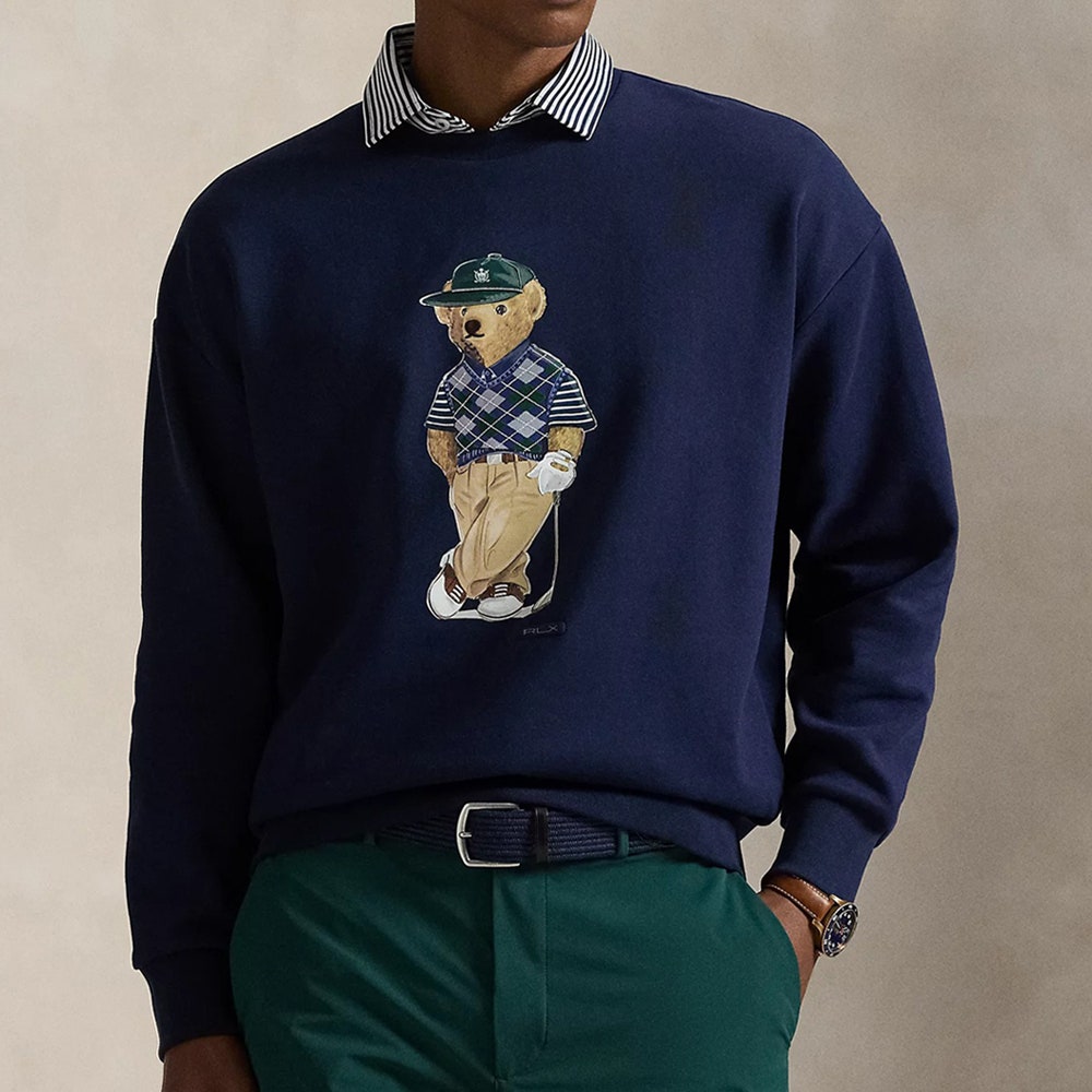RLX Golf Jumper - Heavyweight Bear Logo CN - Refined Navy SS26