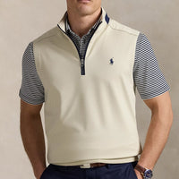 RLX Golf Jumper - Lux Performance QZ Vest - Basic Sand SS25