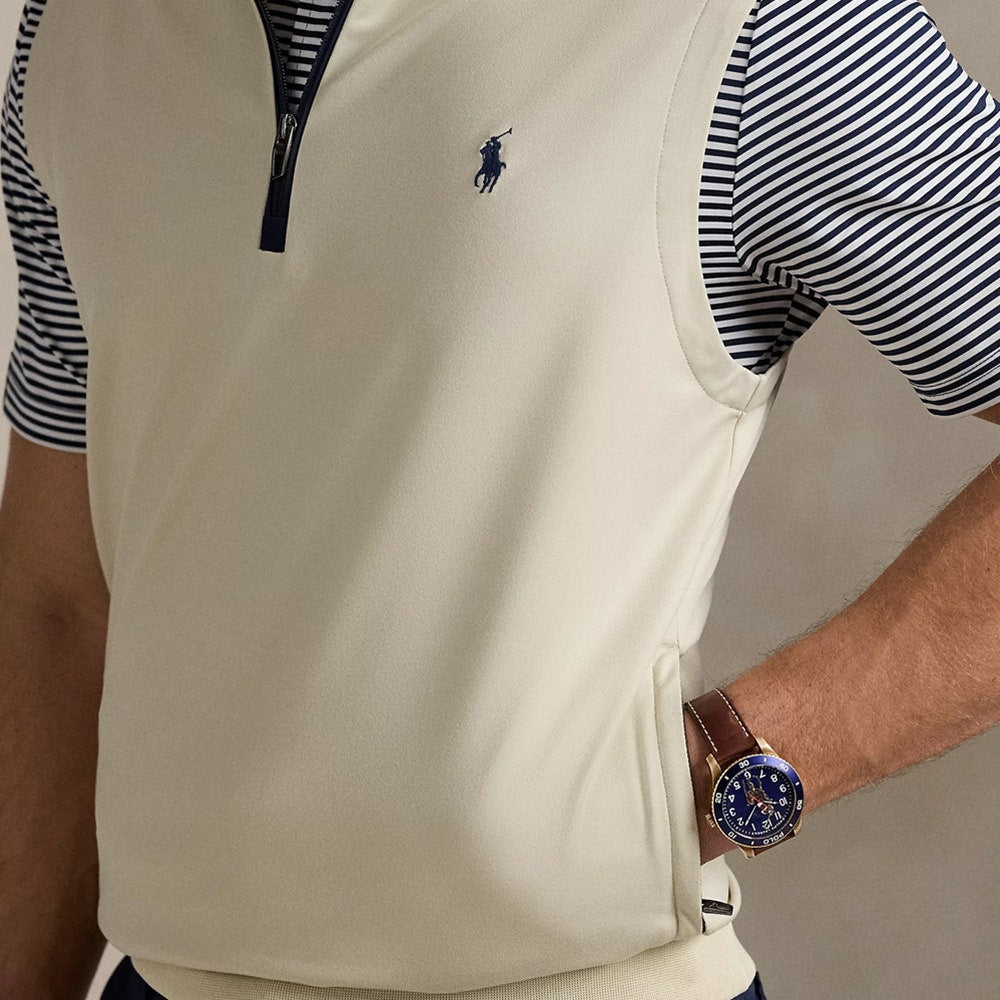 RLX Golf Jumper - Lux Performance QZ Vest - Basic Sand SS25
