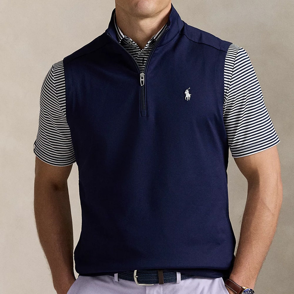 RLX Golf Jumper - Lux Performance QZ Vest - Refined Navy SS25
