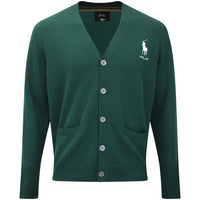 RLX Golf Jumper - RL Tour Pro Logo Cashmere Cardigan - Moss Agate SS26