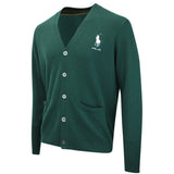 RLX Golf Jumper - RL Tour Pro Logo Cashmere Cardigan - Moss Agate SS26