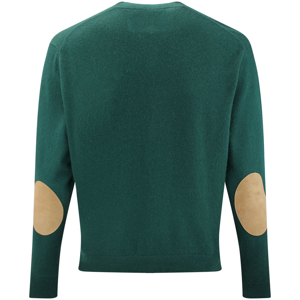 RLX Golf Jumper - RL Tour Pro Logo Cashmere Cardigan - Moss Agate SS26