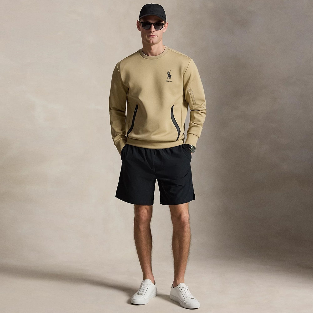RLX Golf Jumper - RL Tour Pro Logo Fleece CN - Classic Khaki SS26