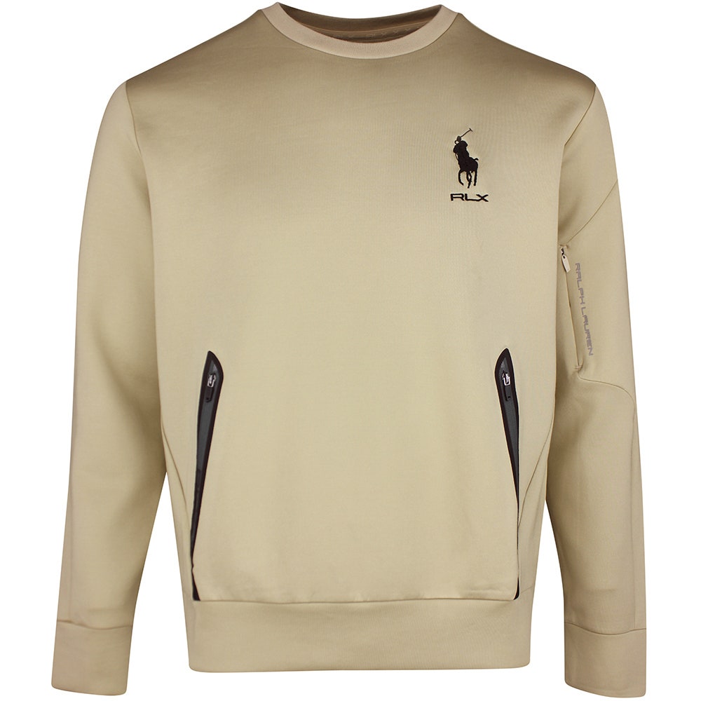 RLX Golf Jumper - RL Tour Pro Logo Fleece CN - Classic Khaki SS26