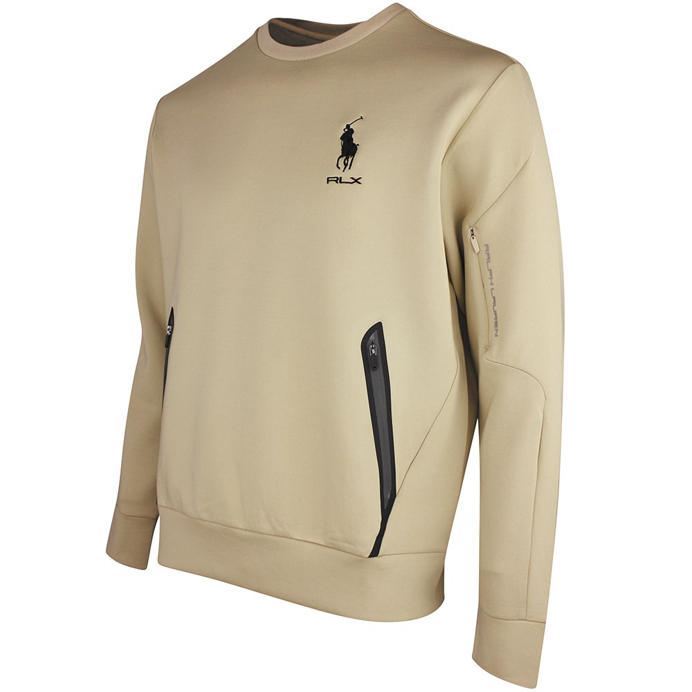 RLX Golf Jumper - RL Tour Pro Logo Fleece CN - Classic Khaki SS26