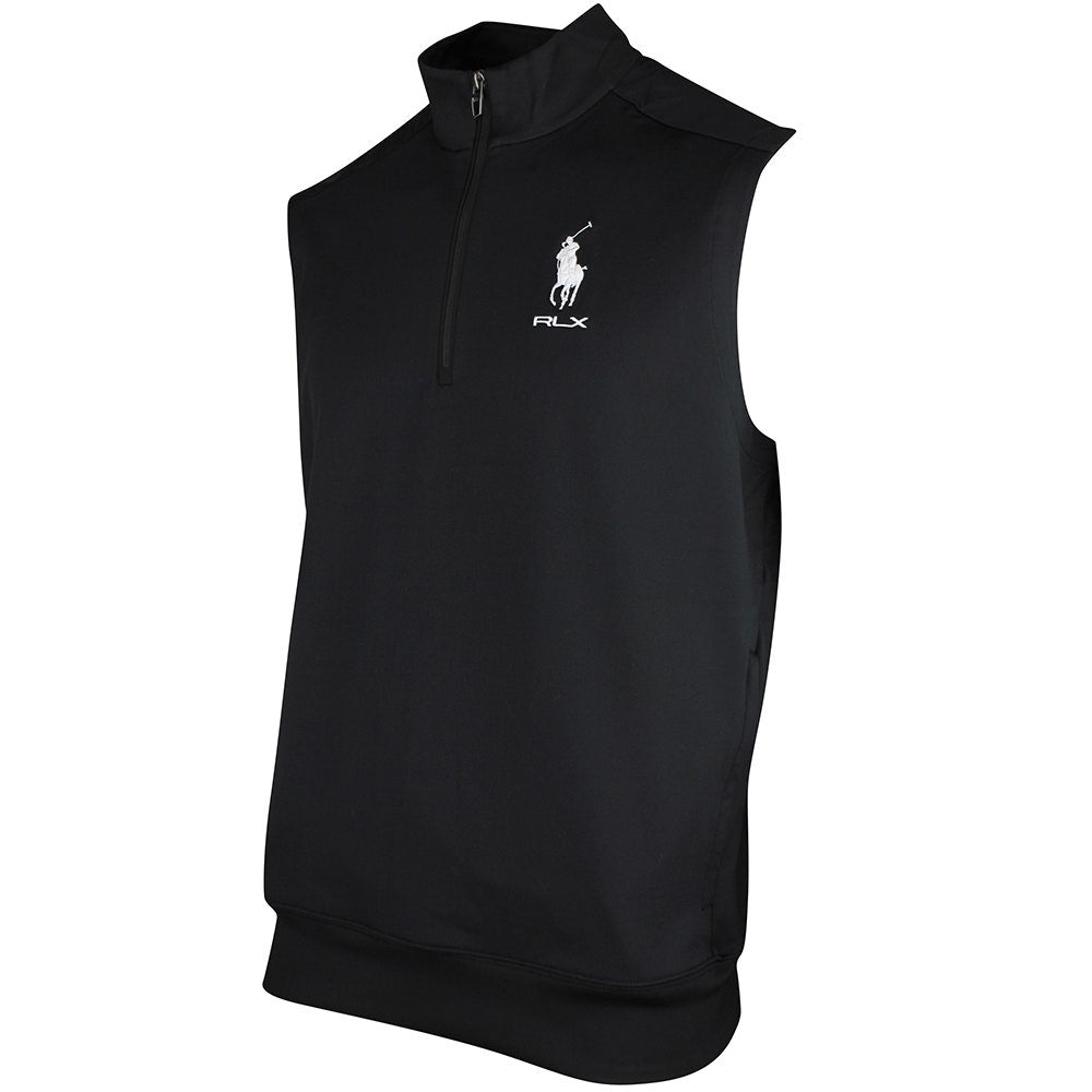 RLX Golf Jumper - RL Tour Pro Logo Lux QZ Vest - POLO Black SS26