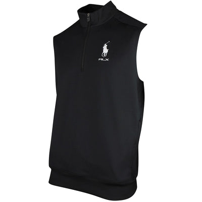 RLX Golf Jumper - RL Tour Pro Logo Lux QZ Vest - POLO Black SS26