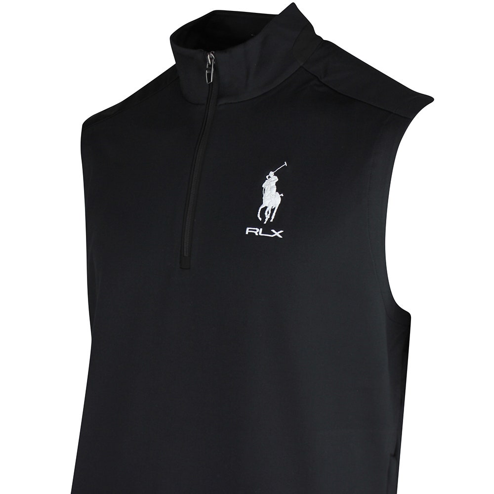RLX Golf Jumper - RL Tour Pro Logo Lux QZ Vest - POLO Black SS26
