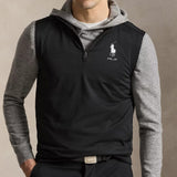 RLX Golf Jumper - RL Tour Pro Logo Lux QZ Vest - POLO Black SS26