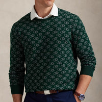 RLX Golf Pullover - CoolMax Merino Crew Neck - Green Multi FA25